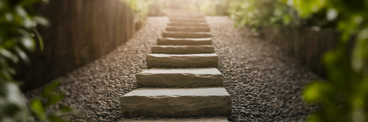 Stone stepping stones upward growth