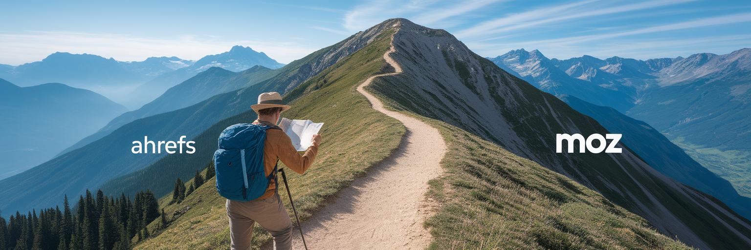 Hiker choosing path at trail fork