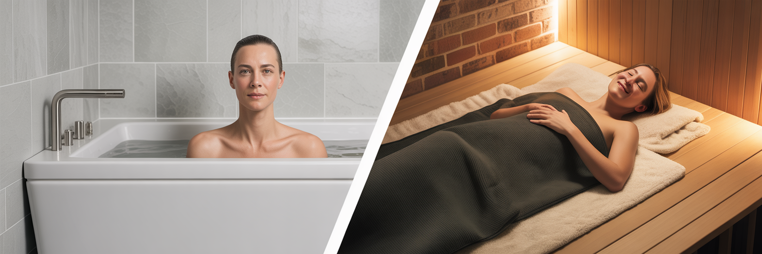 Choice between cold plunge and infrared sauna.