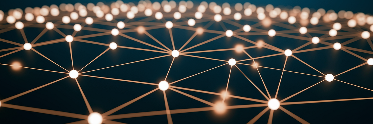 Glowing network representing quality backlinks