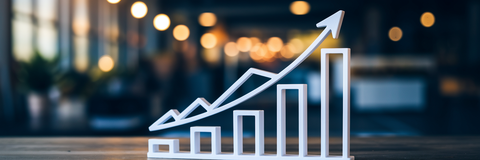 Graph showing increasing website authority