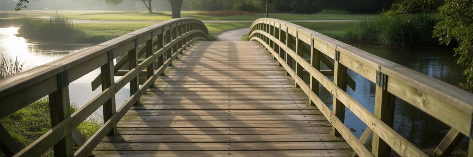 A sturdy wooden bridge symbolizing recovery.