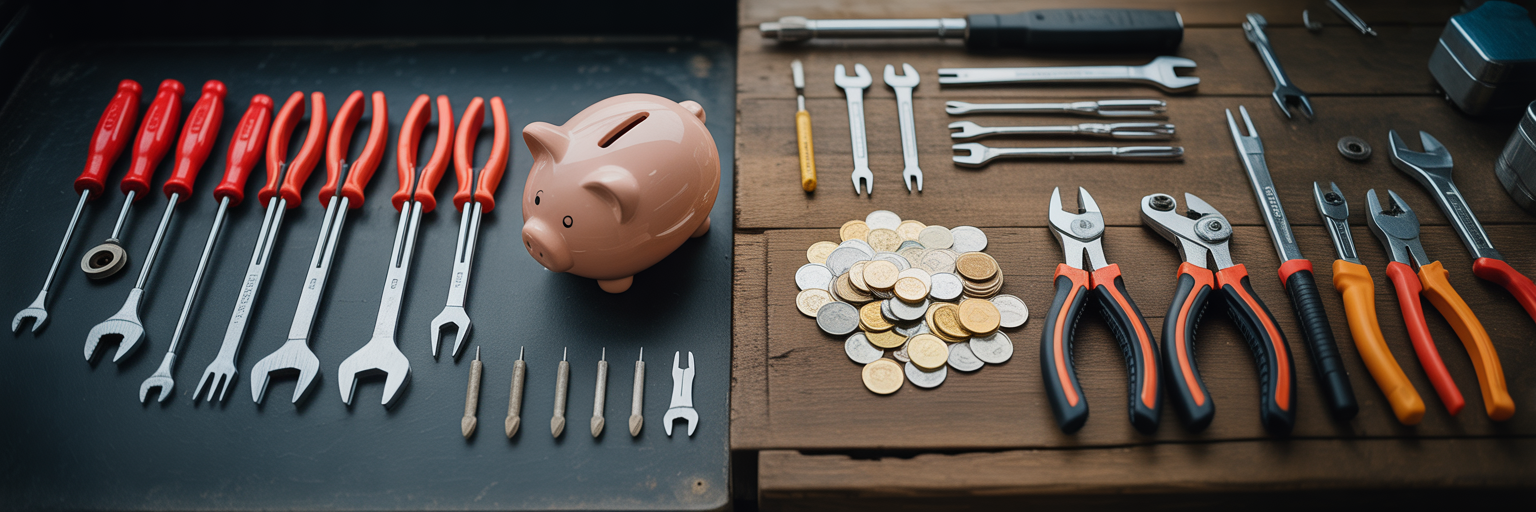 A workbench comparing tools and savings for ownership costs.