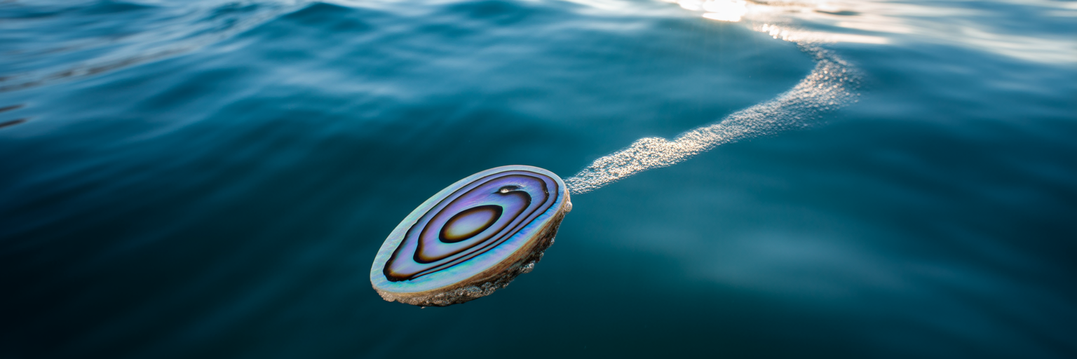 Abalone resin lure trolling underwater