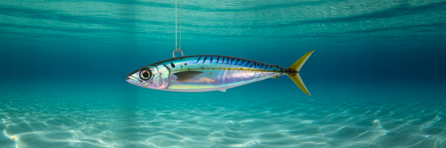 Abalone trolling lure flashing underwater