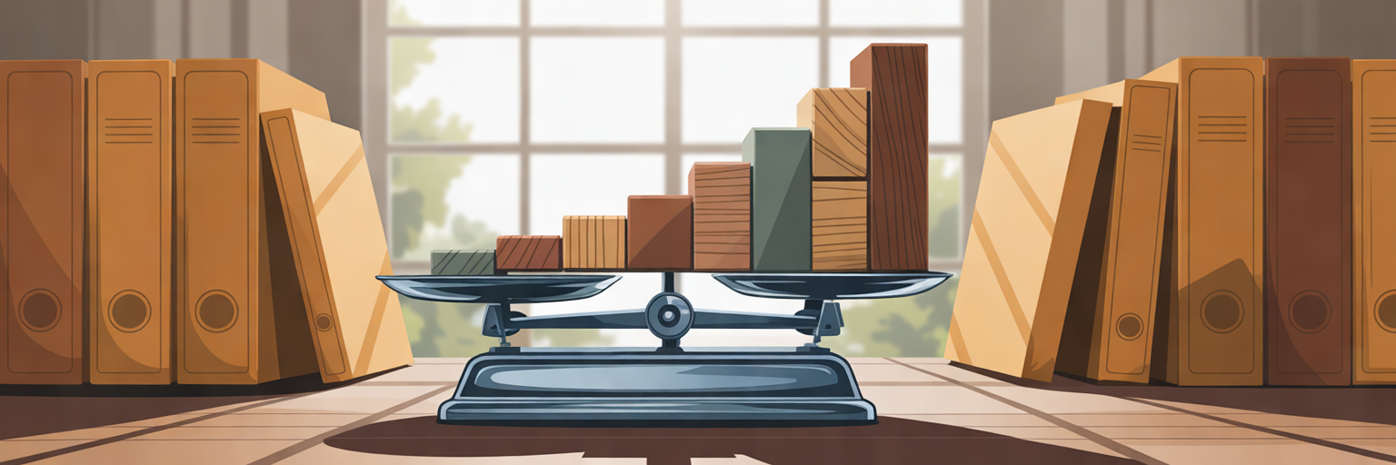Abstract business procurement balance scale
