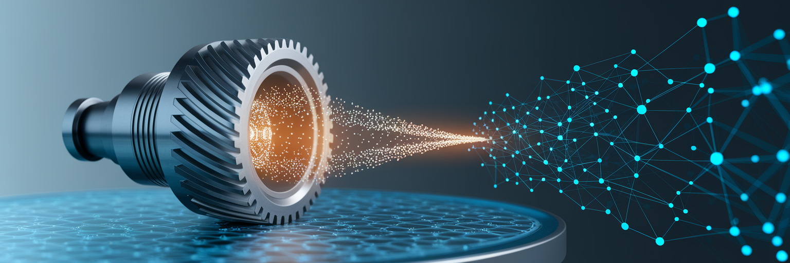 Abstract visual of a physical-to-digital workflow