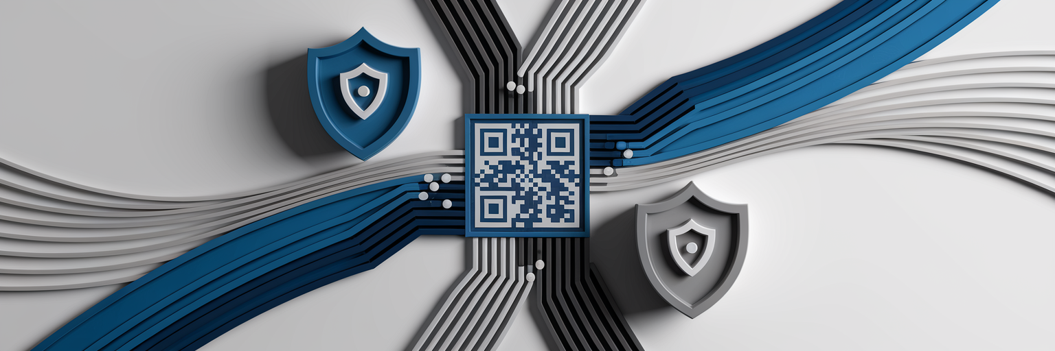 Abstract visual of branded QR code elements