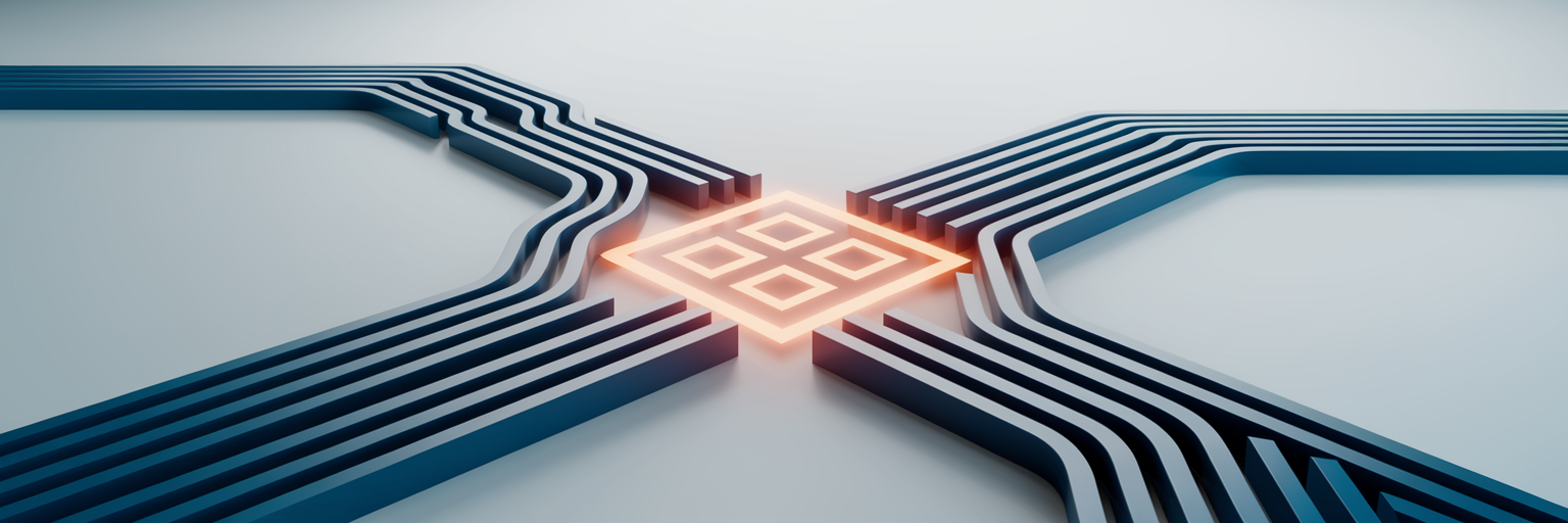 Abstract visual of strategic QR code design.