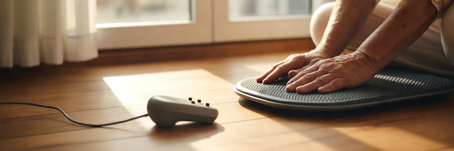 Adjusting controller on PEMF therapy mat