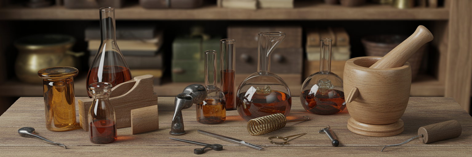 Alchemist tools for mixing chemical defenses.
