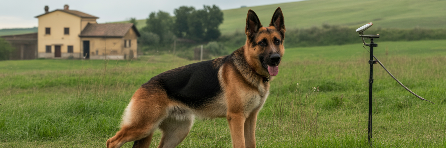 Alert dog sensing environmental changes.