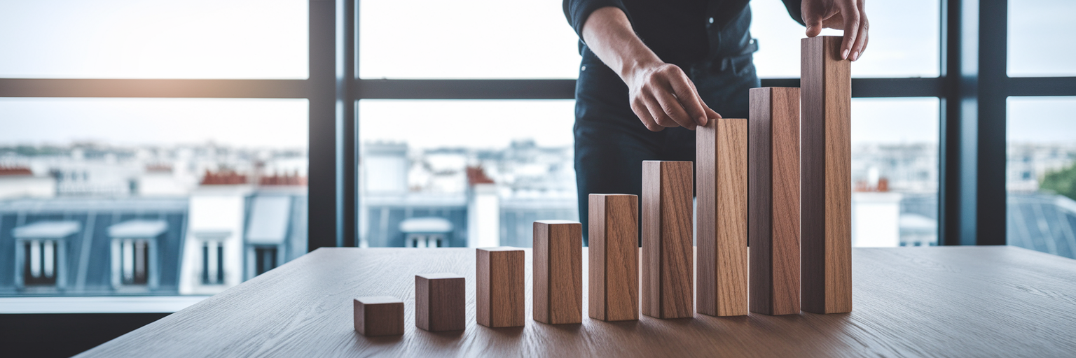 Analyse de la croissance avec des blocs en bois.