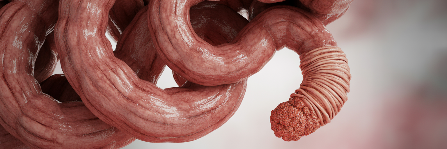 Anatomical view of wombat's long intestine