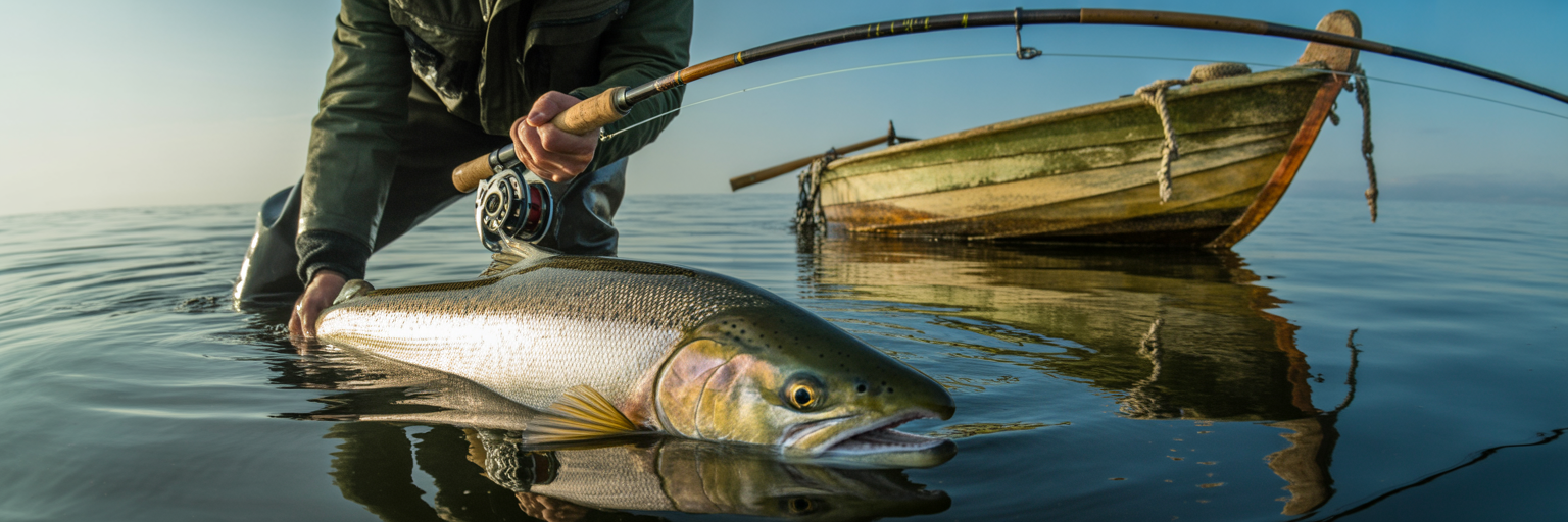 Angler fighting a large tarpon.
