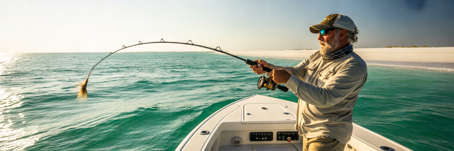 Angler sight-casting emerald water Destin