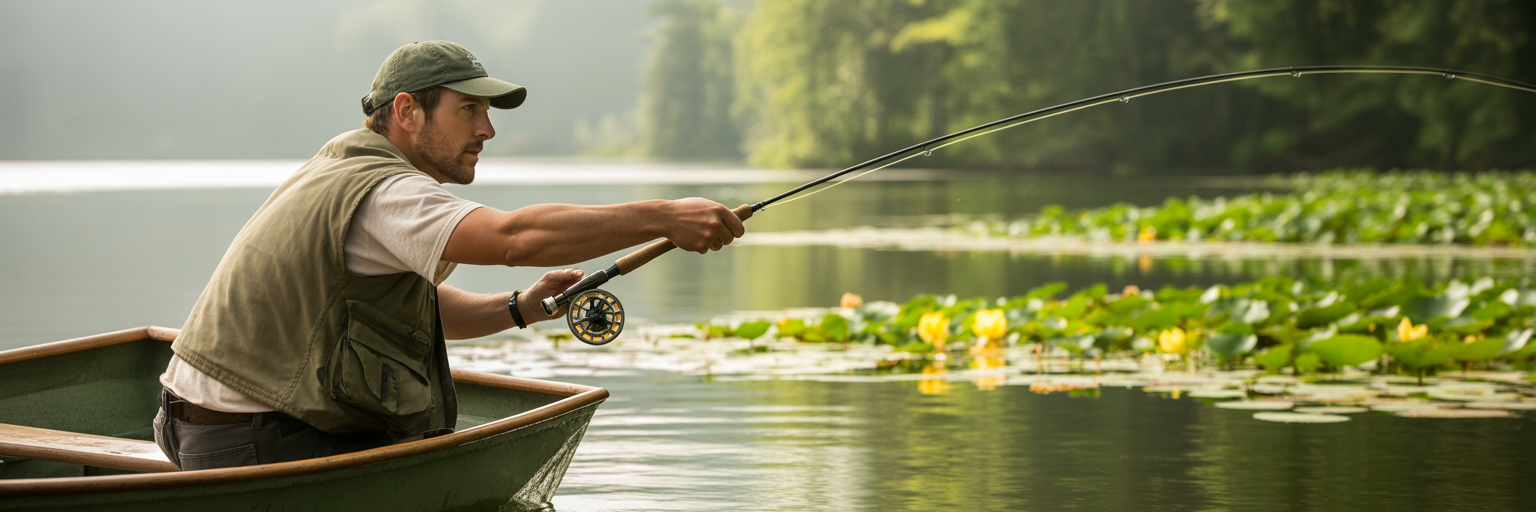 Angler using an intermediate fishing rod.