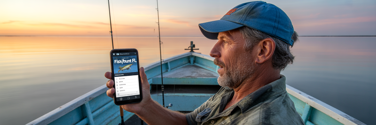 Angler viewing digital Florida fishing license