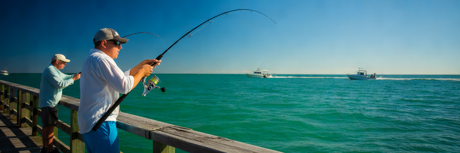 Anglers fishing off Destin pier