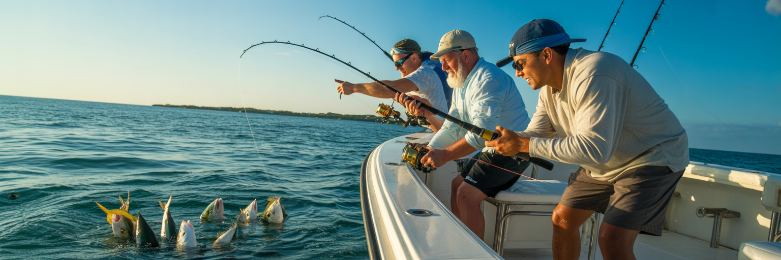 Anglers fishing on Florida charter boat