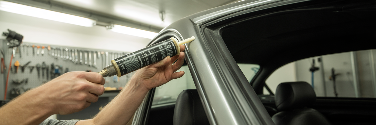 Applying butyl sealant to car door