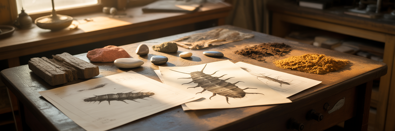 Architect's table with caterpillar defense blueprints.