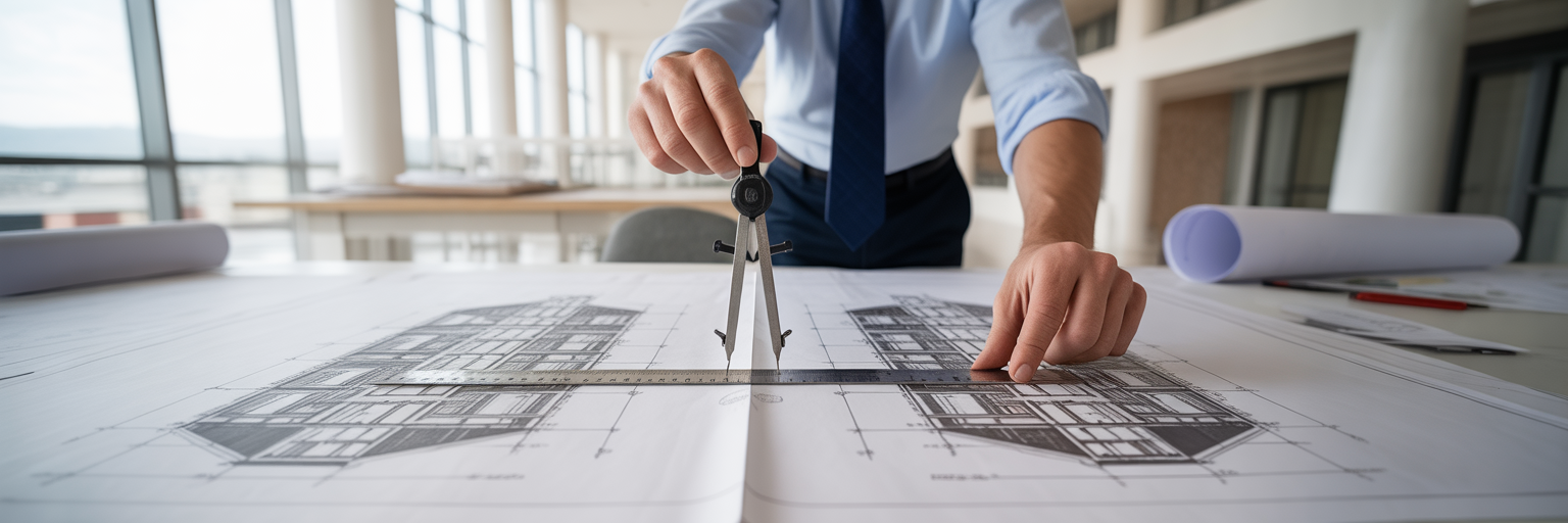 Architecte unifiant deux plans pour un projet cohérent.