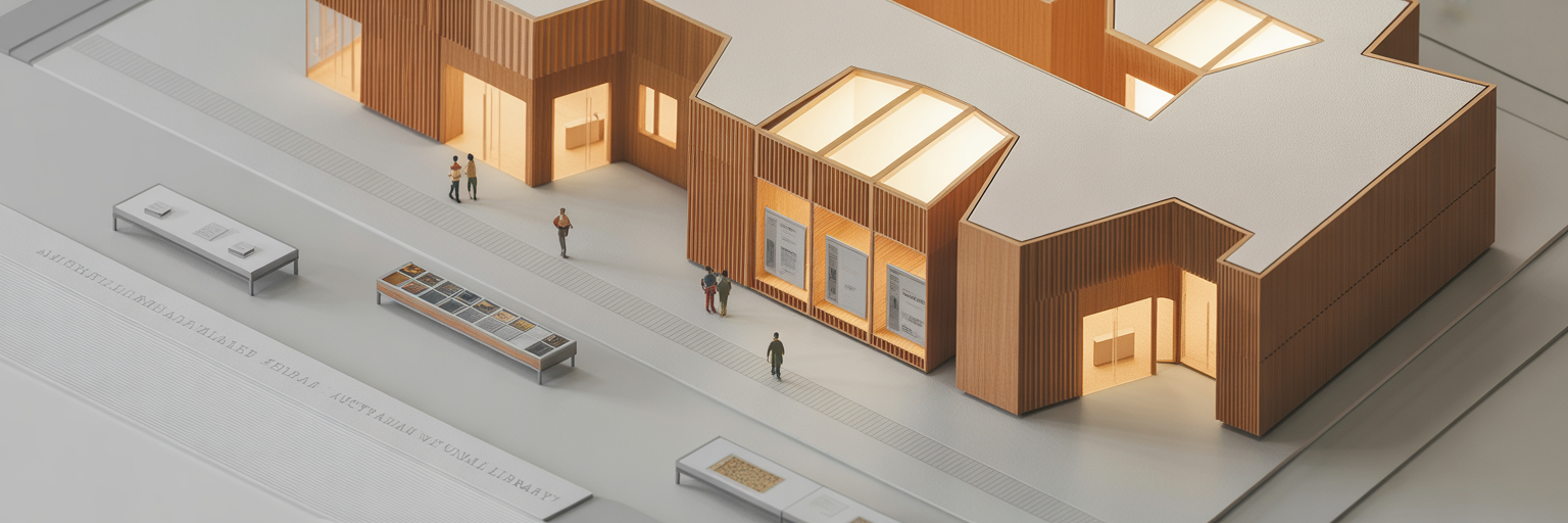 Architectural model showing clear pathways for visitors.