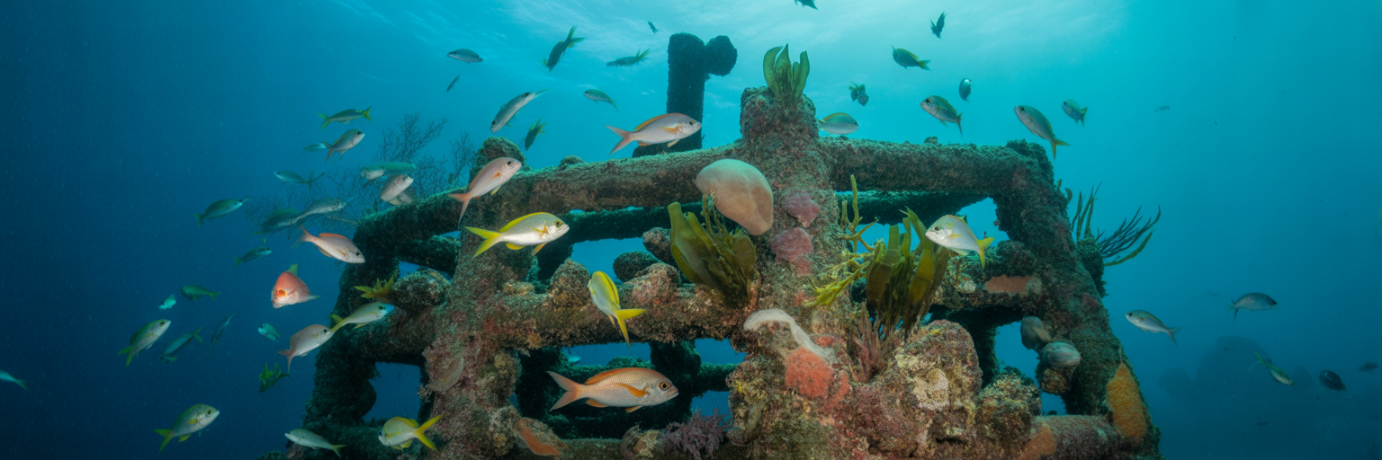 Artificial reef with fish in Florida