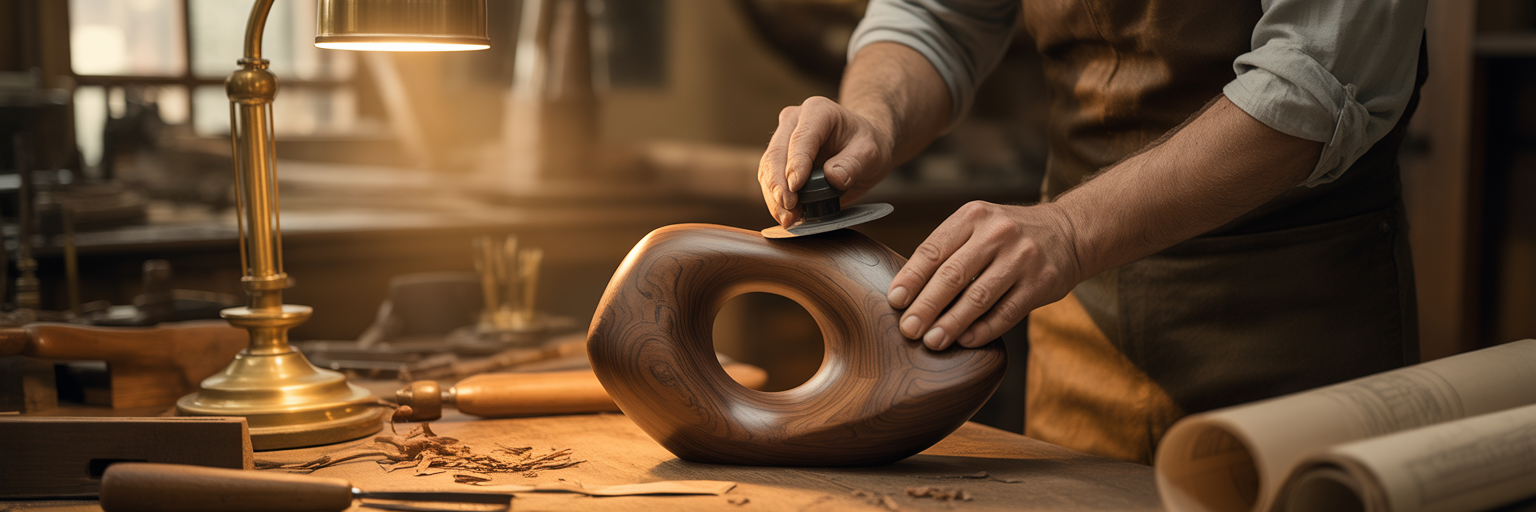Artisan turning wood knot into feature