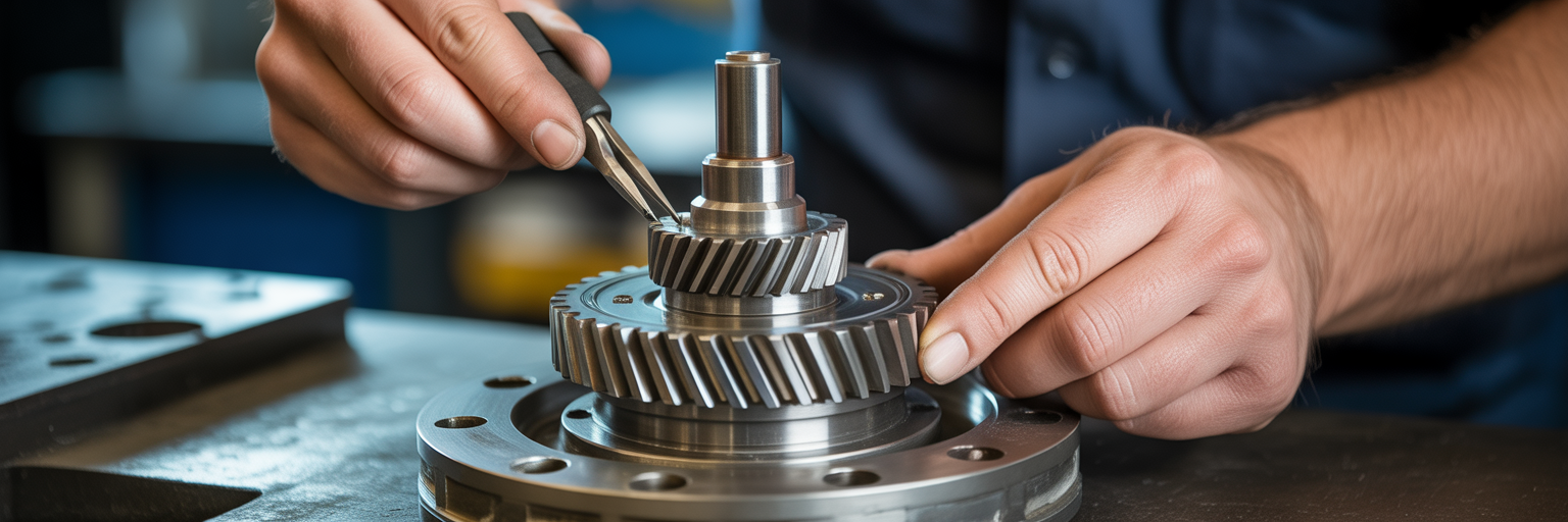 Assemblage de précision d'un mécanisme logistique.