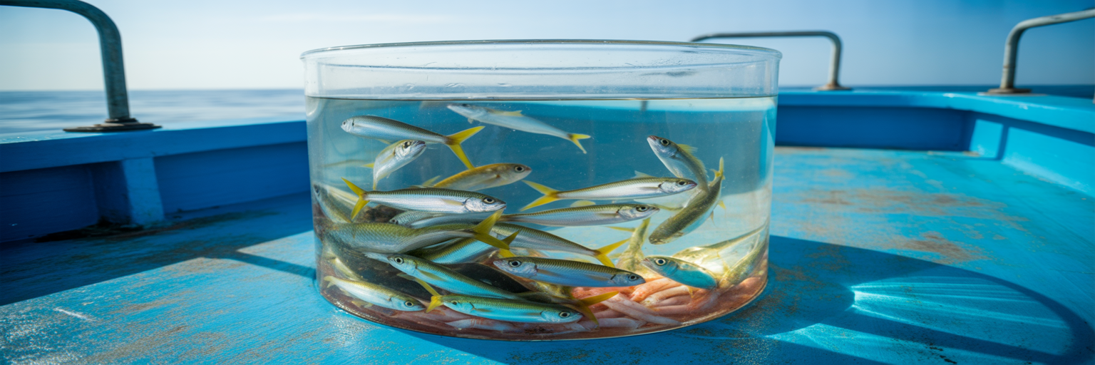 Assorted Florida live bait in tank.