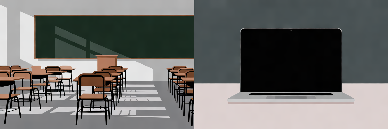 Aula de clases presenciales en España