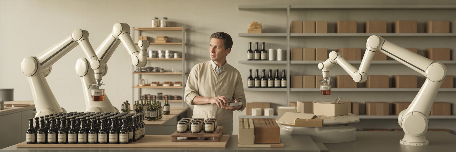 Automatisation intelligente dans un atelier artisanal français.