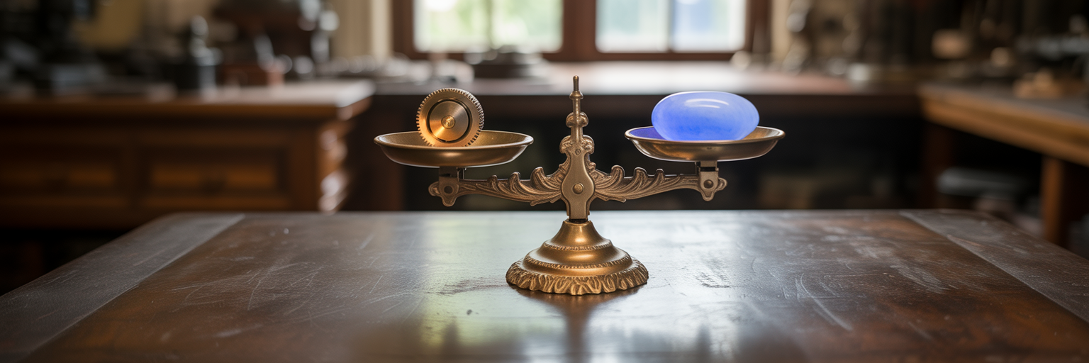 Balanced scale symbolizing nervous system regulation.