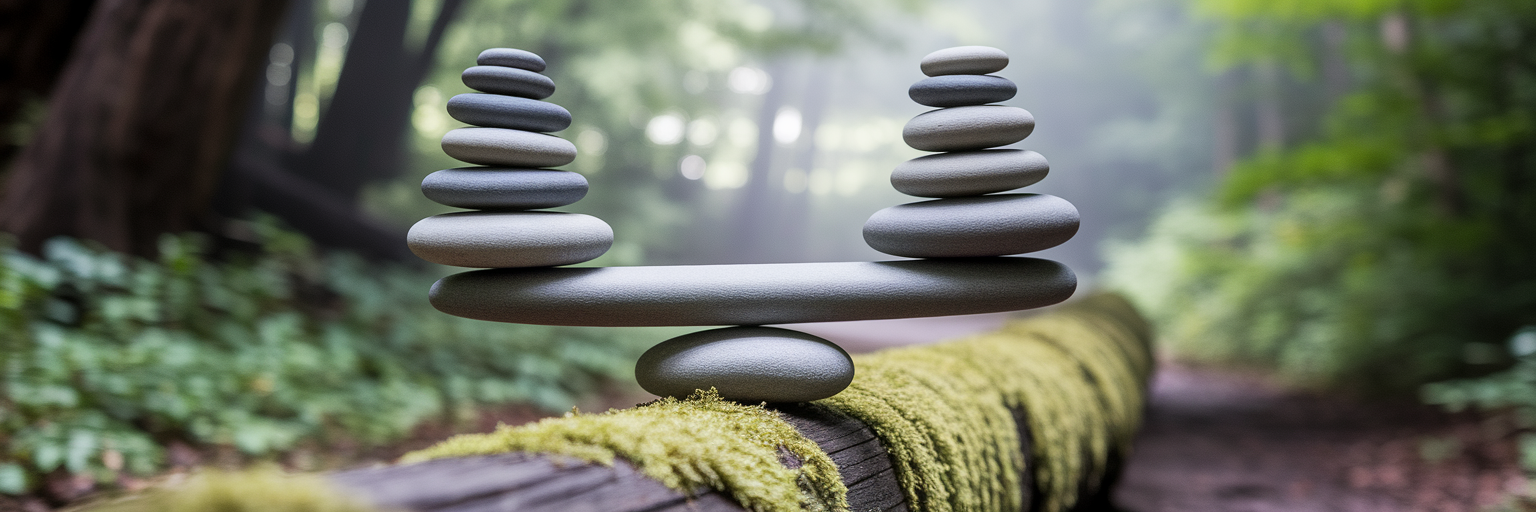 Balanced stones representing inner harmony.