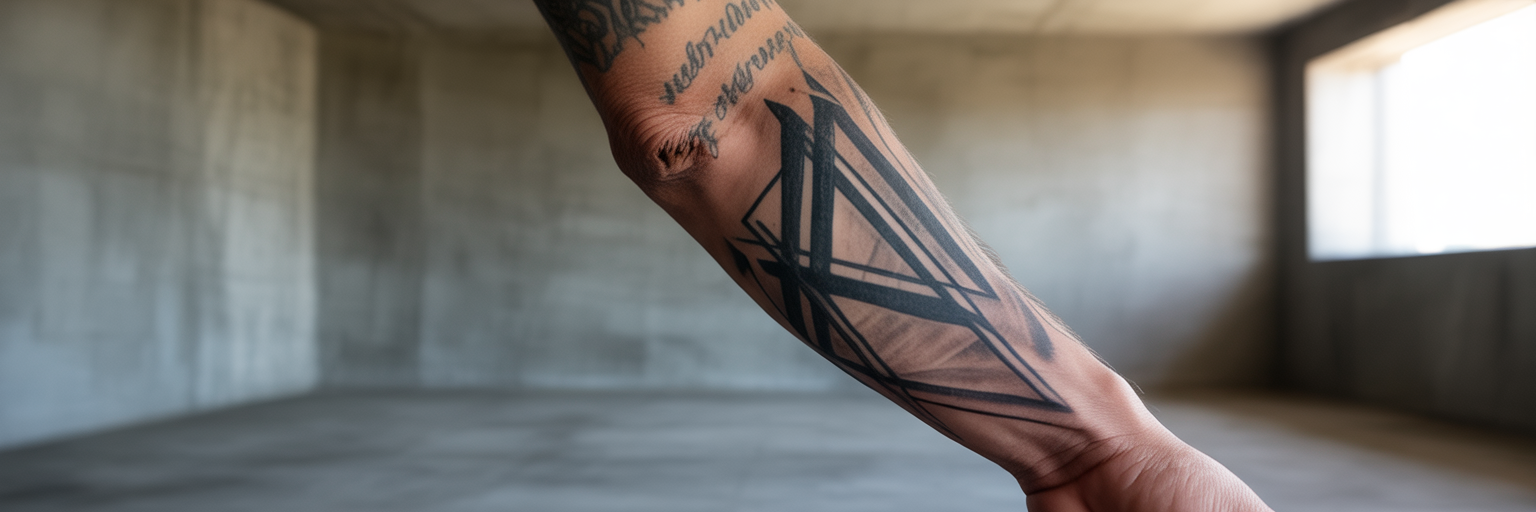 Blast over tattoo example on arm.