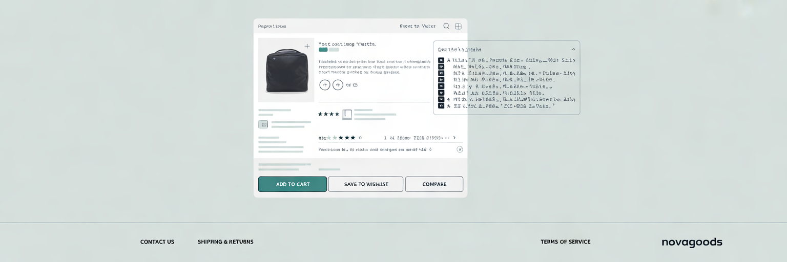 Blueprint of optimised e-commerce product page