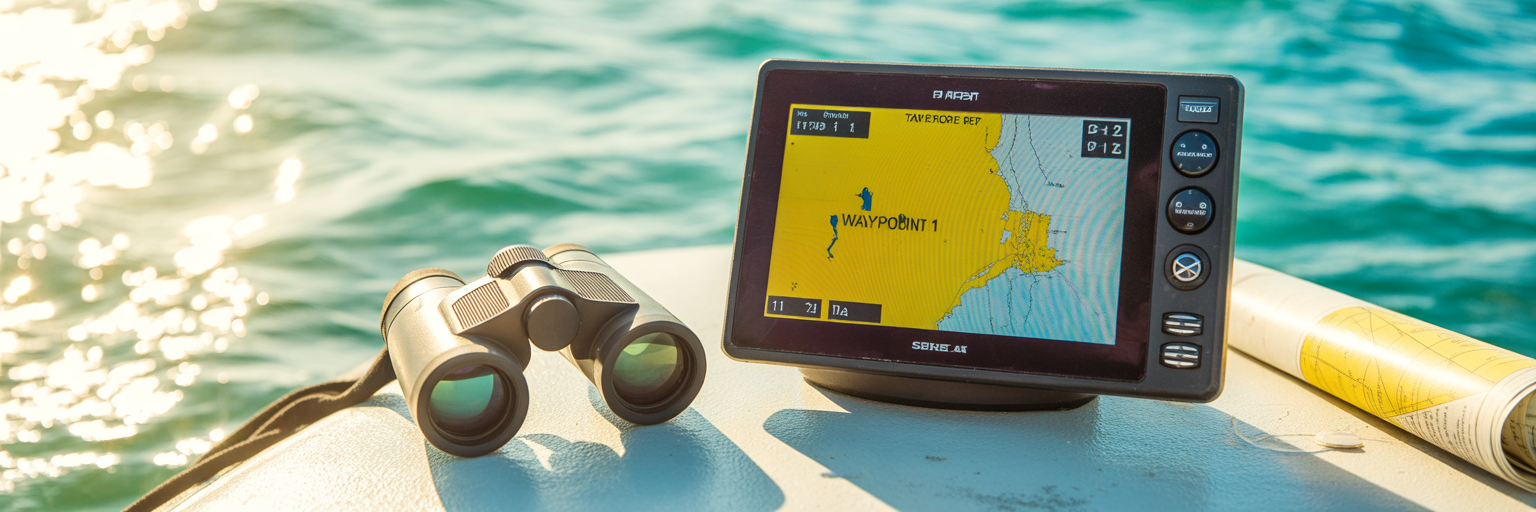 Boat GPS showing Tampa Bay fishing spots.