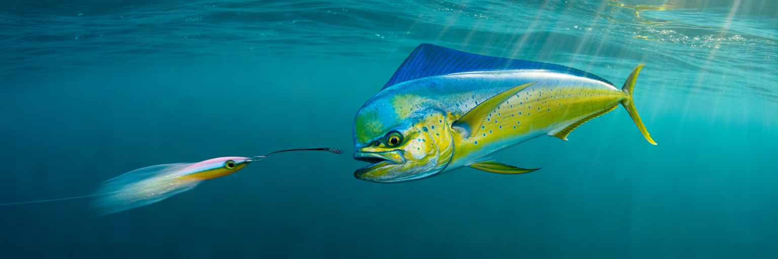 Braided line connected to fluorocarbon leader underwater
