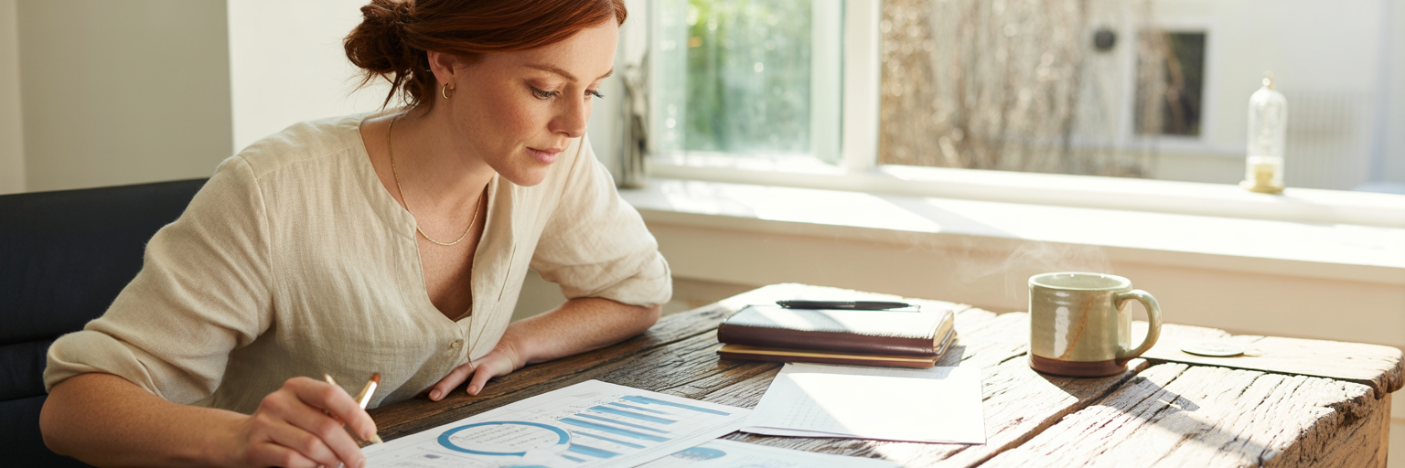 Business owner analysing social media performance charts.