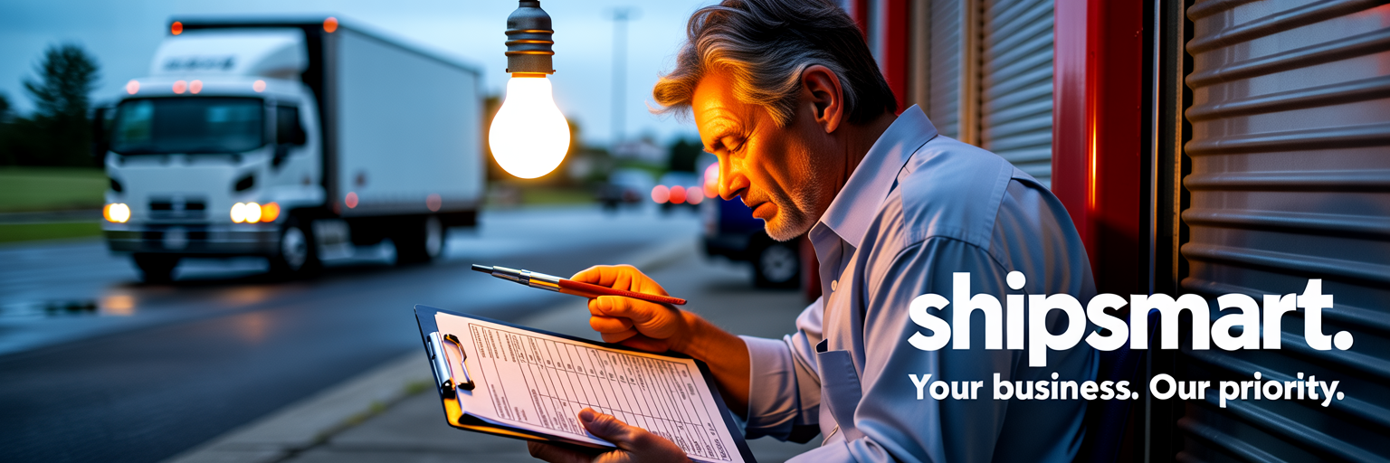Business owner reviewing high shipping costs.