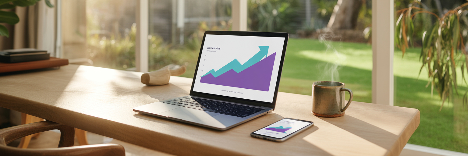 Business owner's desk with sales data