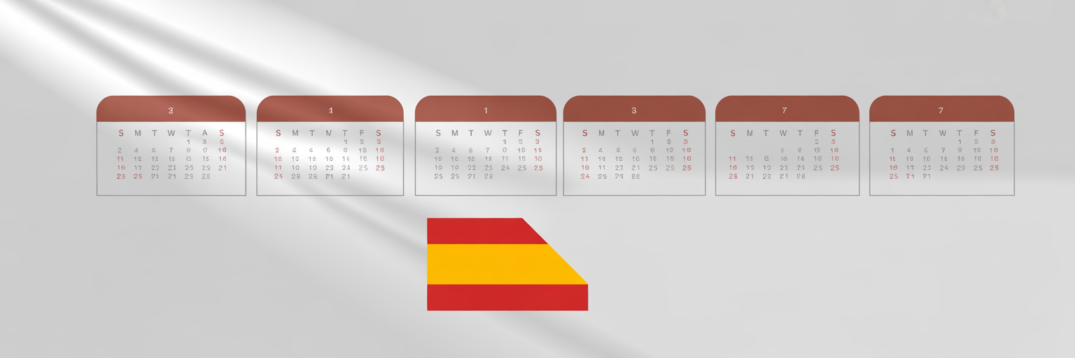 Calendario de cinco años para residencia en España.