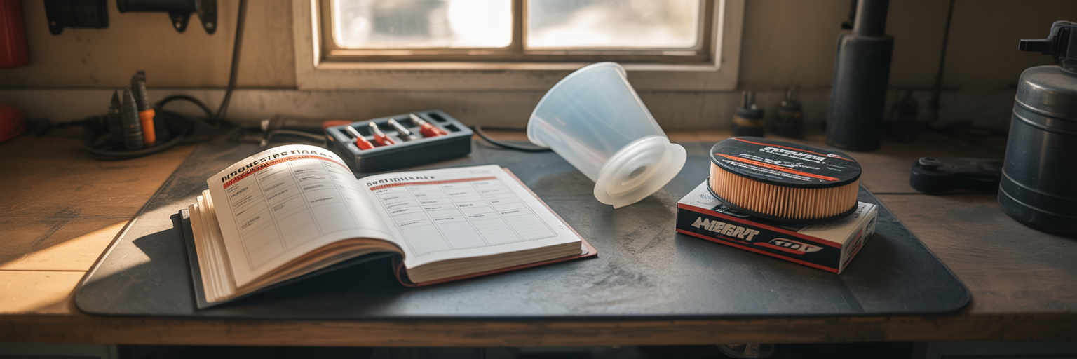 Car maintenance schedule and tools.