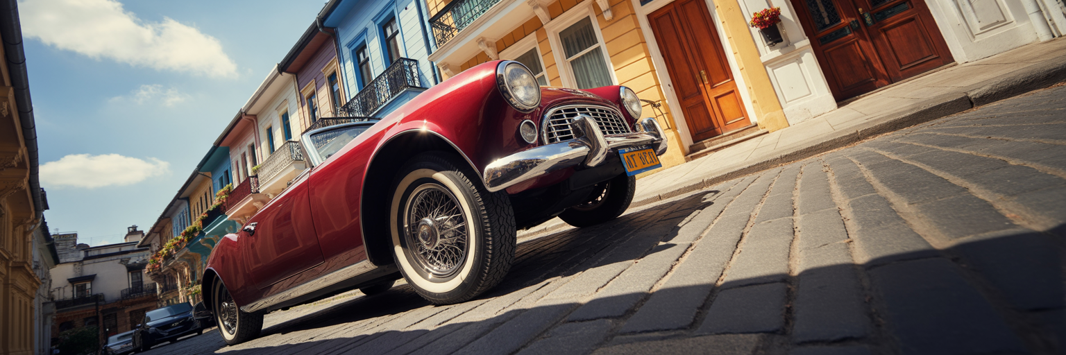 Car parked on steep city street