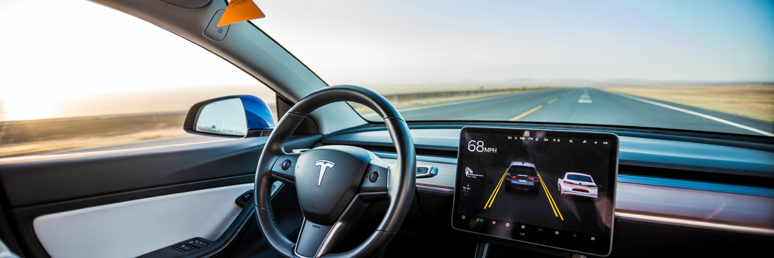 Car's heads-up display showing driver assists