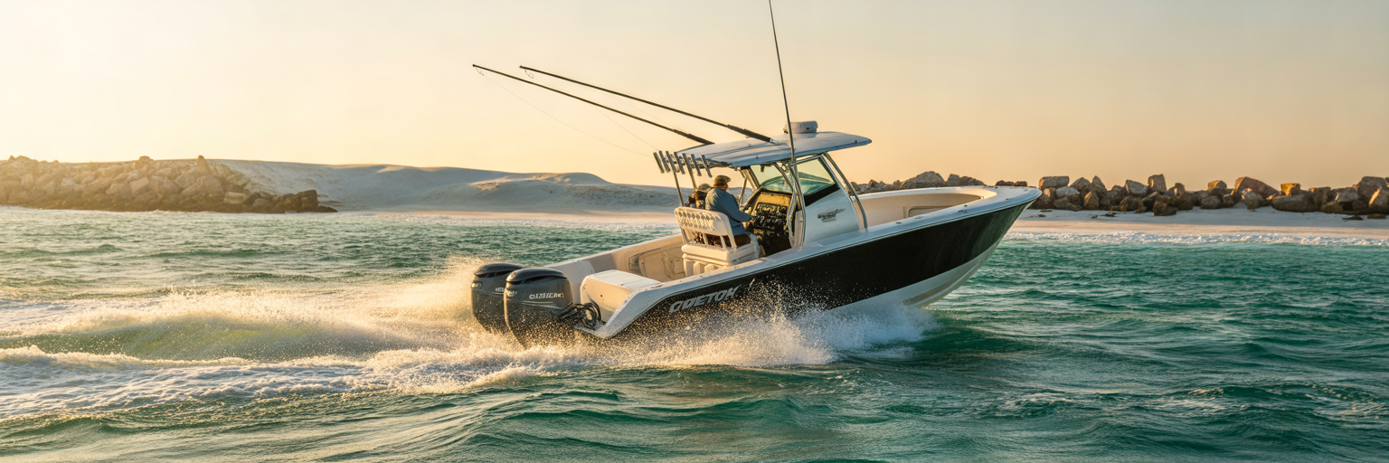 Center console boat clearing Destin pass