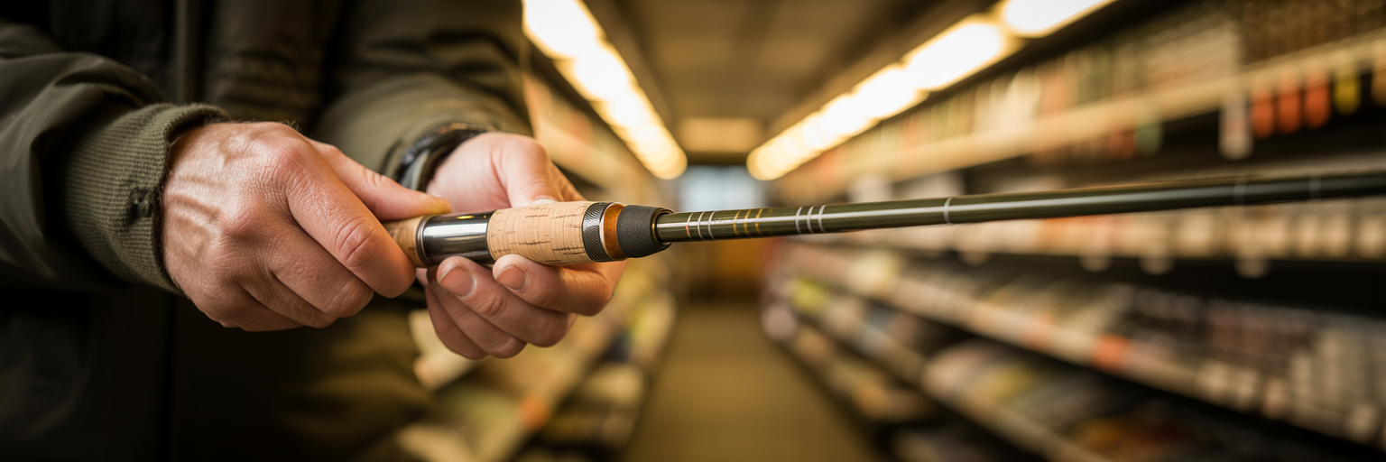 Choosing a new fishing rod.