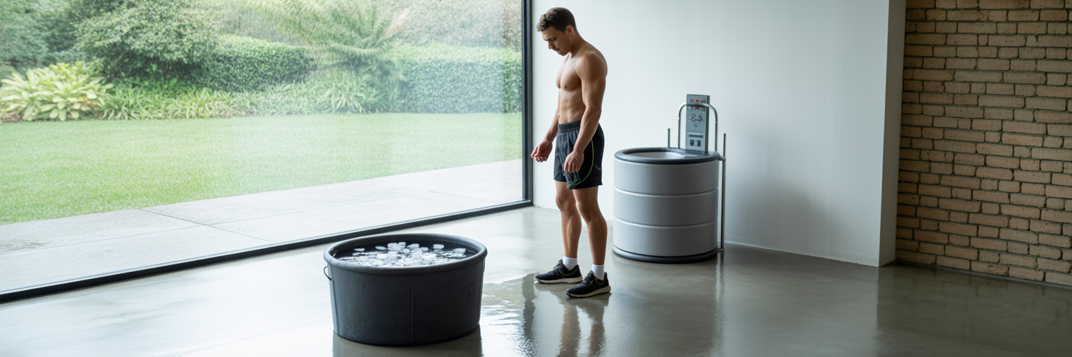 Choosing between ice bath and cold plunge.